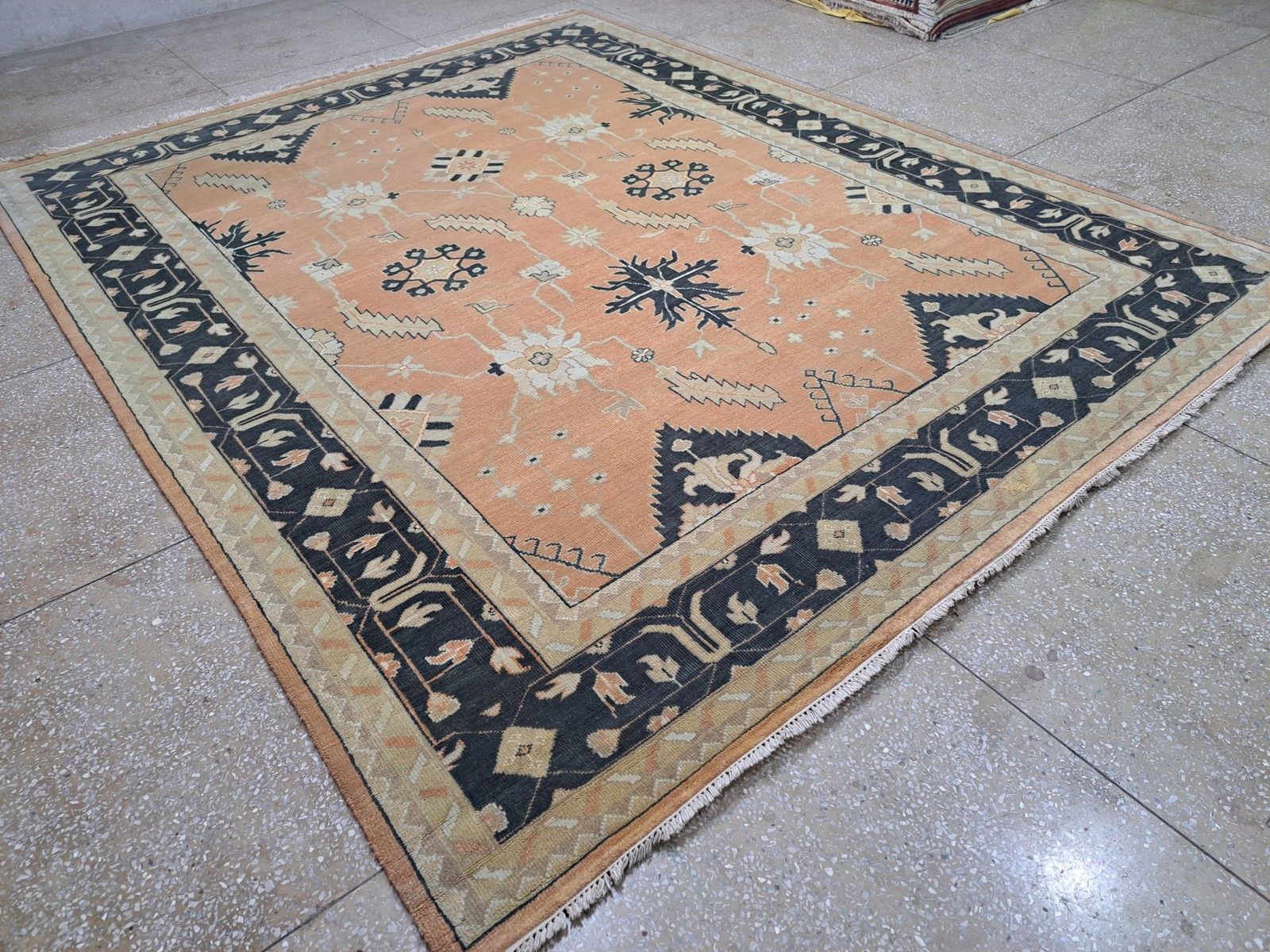 9x12 Ft New Handknotted Oushak Style Rug. All Wool Carpet. Custom Options Avail. photo furniture