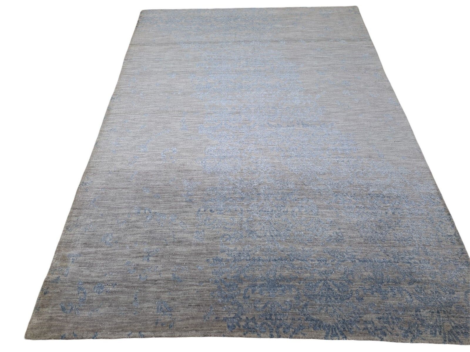 5.6x8 Ft Luxury Hand Knotted Silk Rug. 100% Pure Silk Modern Design Carpet photo Textiles