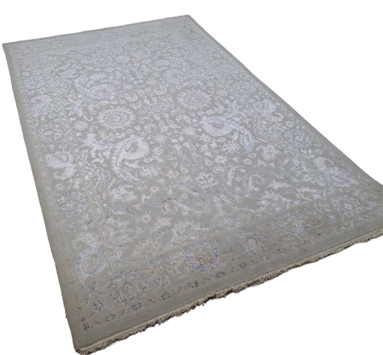 5.6x8 Ft 100% Silk Hand Knotted Area Rug For Contemporary Living Room photo for sale
