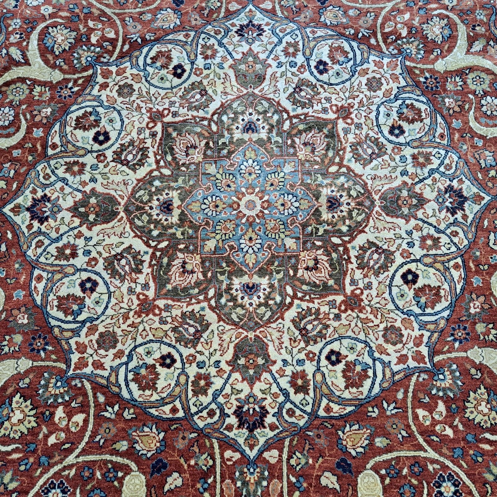 9x12 Ft 18th Century Heriz Design Rug. All Wool. Handmade Antique Style Carpet photo vintage