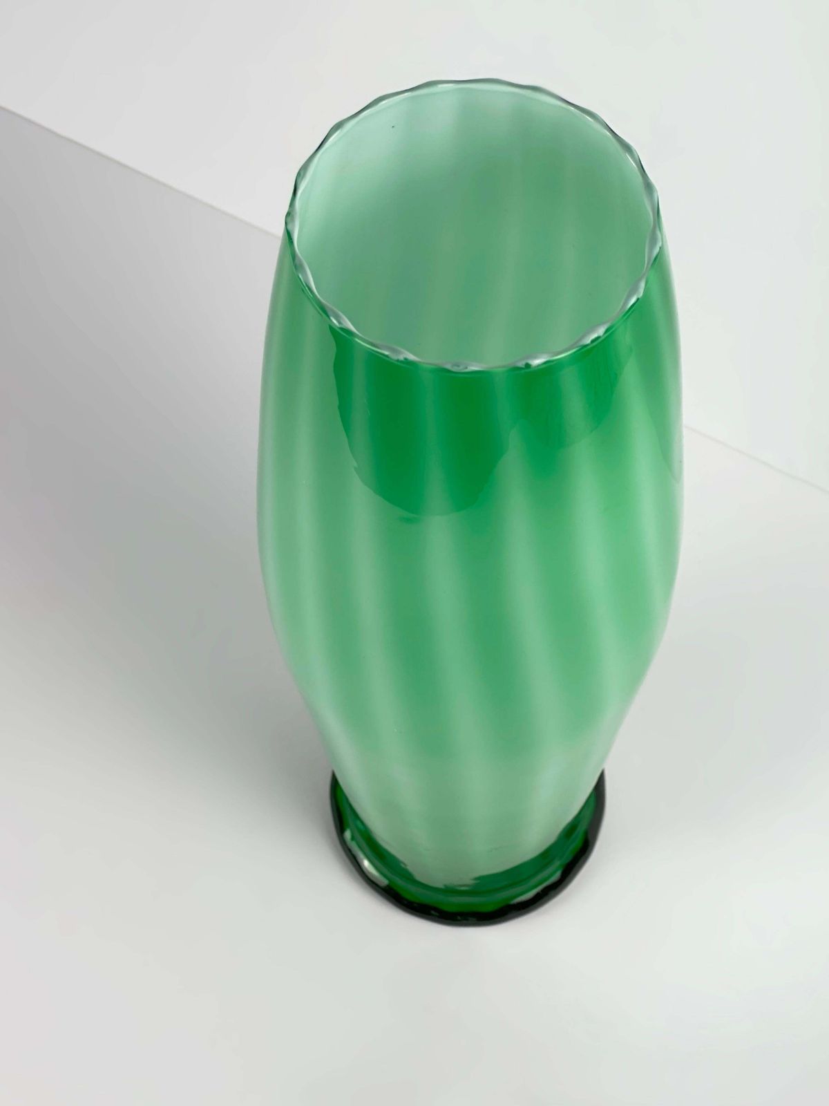 Tall Green Empoli Glass Vase By Vetreria Artistica Toscana, 1970s Italy photo vintage
