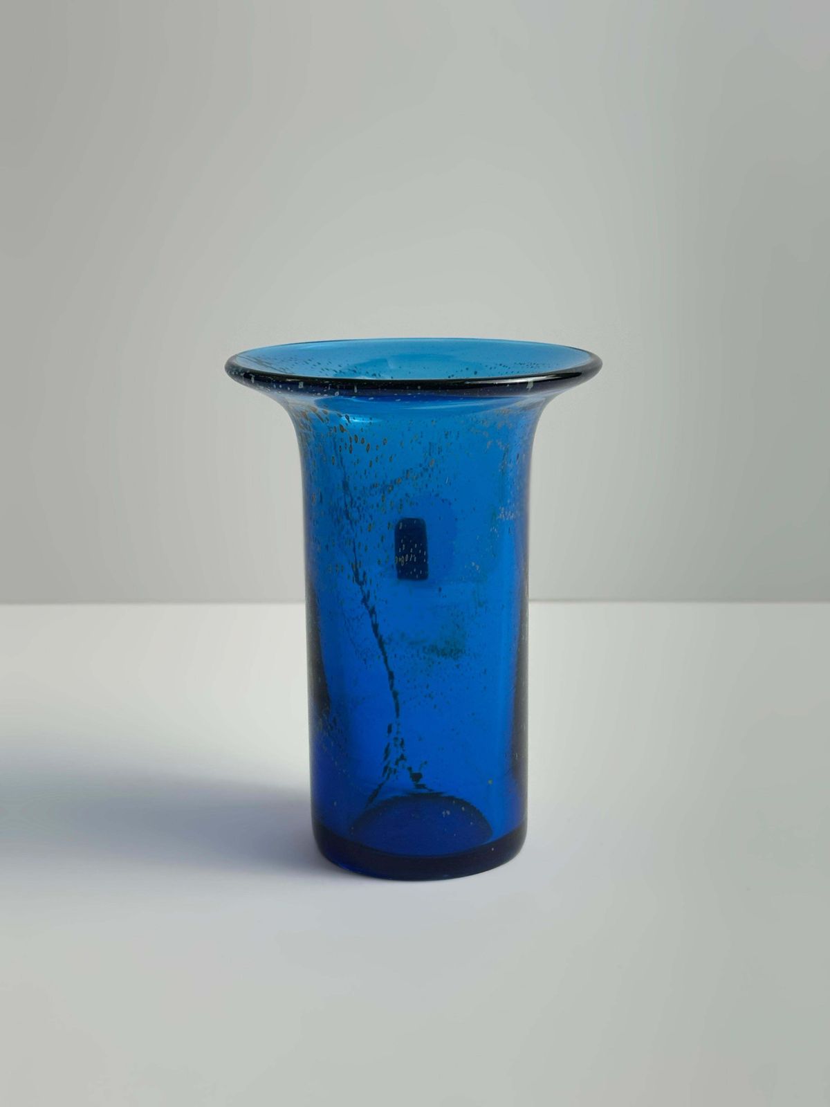 Mdina Glass Spill Vase In Blue And Yellow, Malta, 1970s photo vinterior