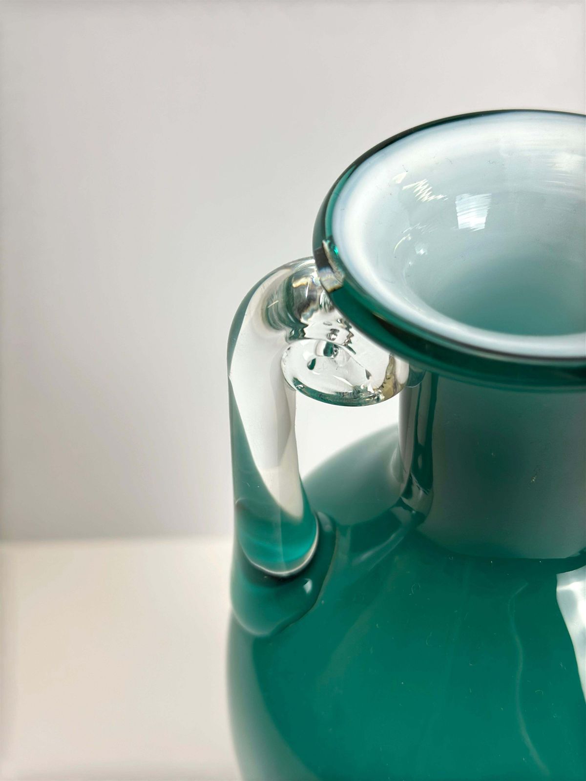 Turquoise Glass Amphora Vase By Jerzy Słuczan Orkusz For Tarnowiec, Poland 1980s photo buy