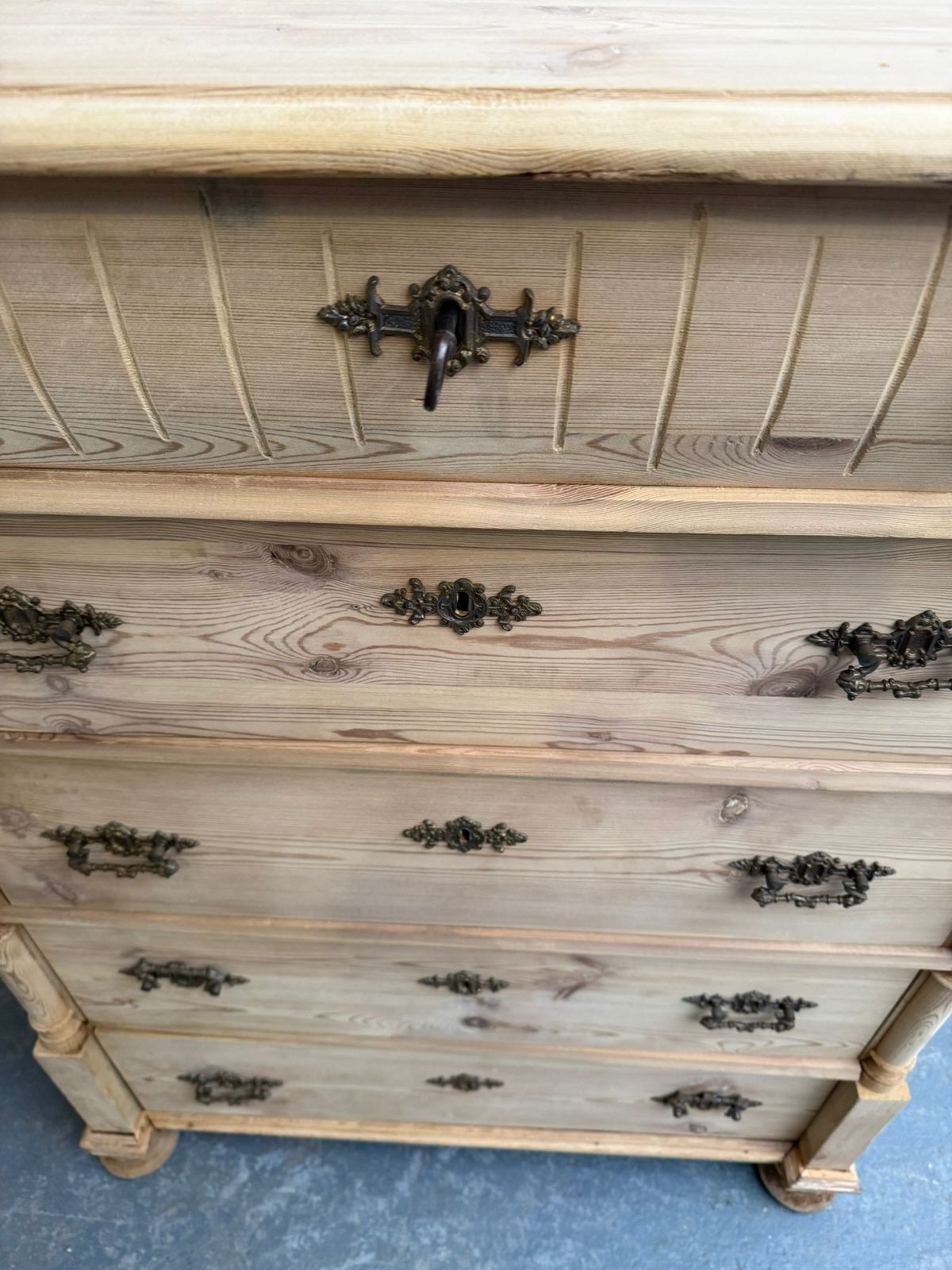 Furniture A Mint Clean Victorian Pine Tall Chest Of Drawers To Wax/Paint photo