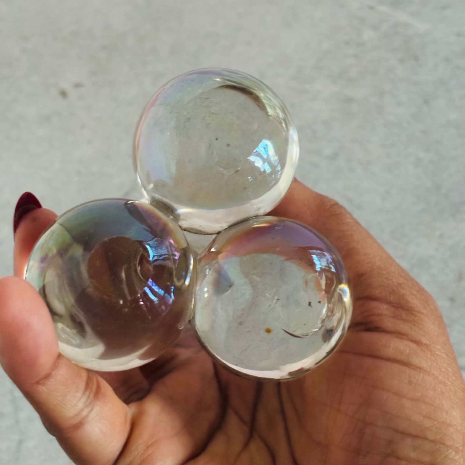 Home Decor Antique Iridescent Glass Soap Bubble Inkwell photo