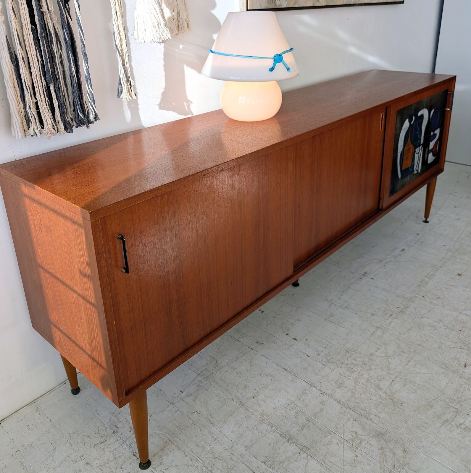 Mid Century Sideboard By Alfred Hendrickx, Belgium, 1960s, Teak & Vigneron Ceramic Tile photo 1435.0