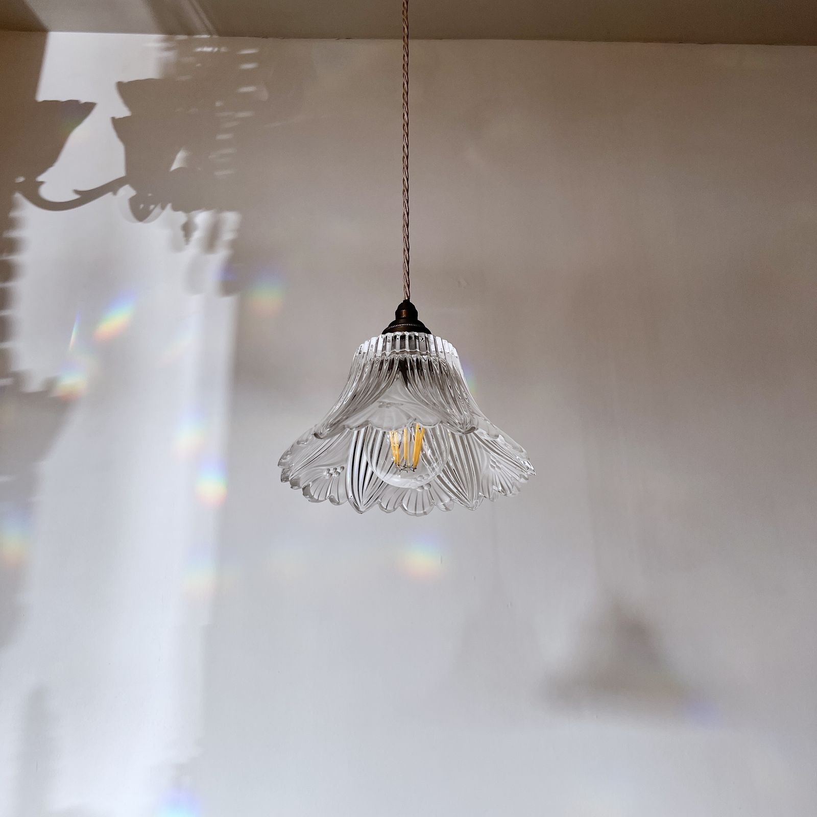 Set Of Three Floral Frill Glass Shades photo furniture