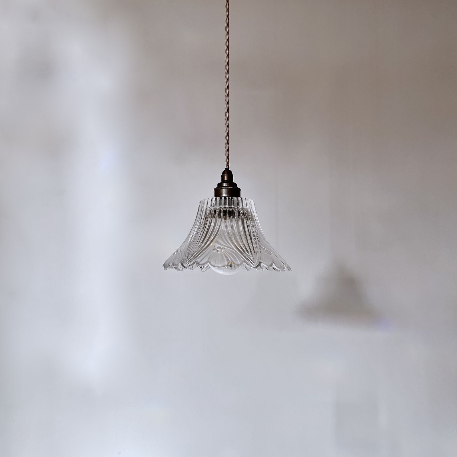 Set Of Three Floral Frill Glass Shades