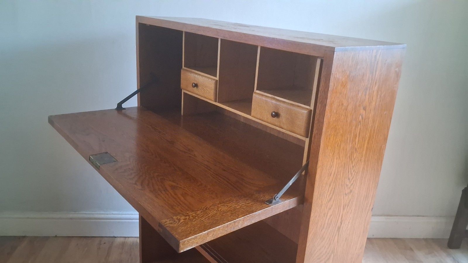 Delightful 1960's Odhams Of London Solid Oak  Mid Century Bookcase Bureau photo 230.0