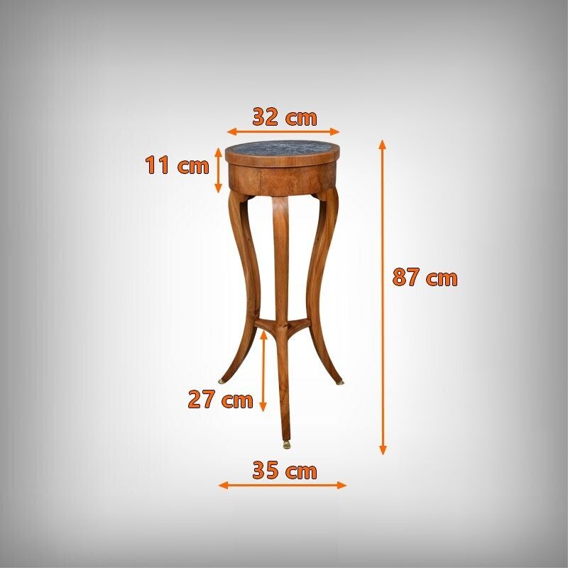 1310.0 Cherrywood And Marble Pedestal Table, Restoration Period – Early 19th Century photo