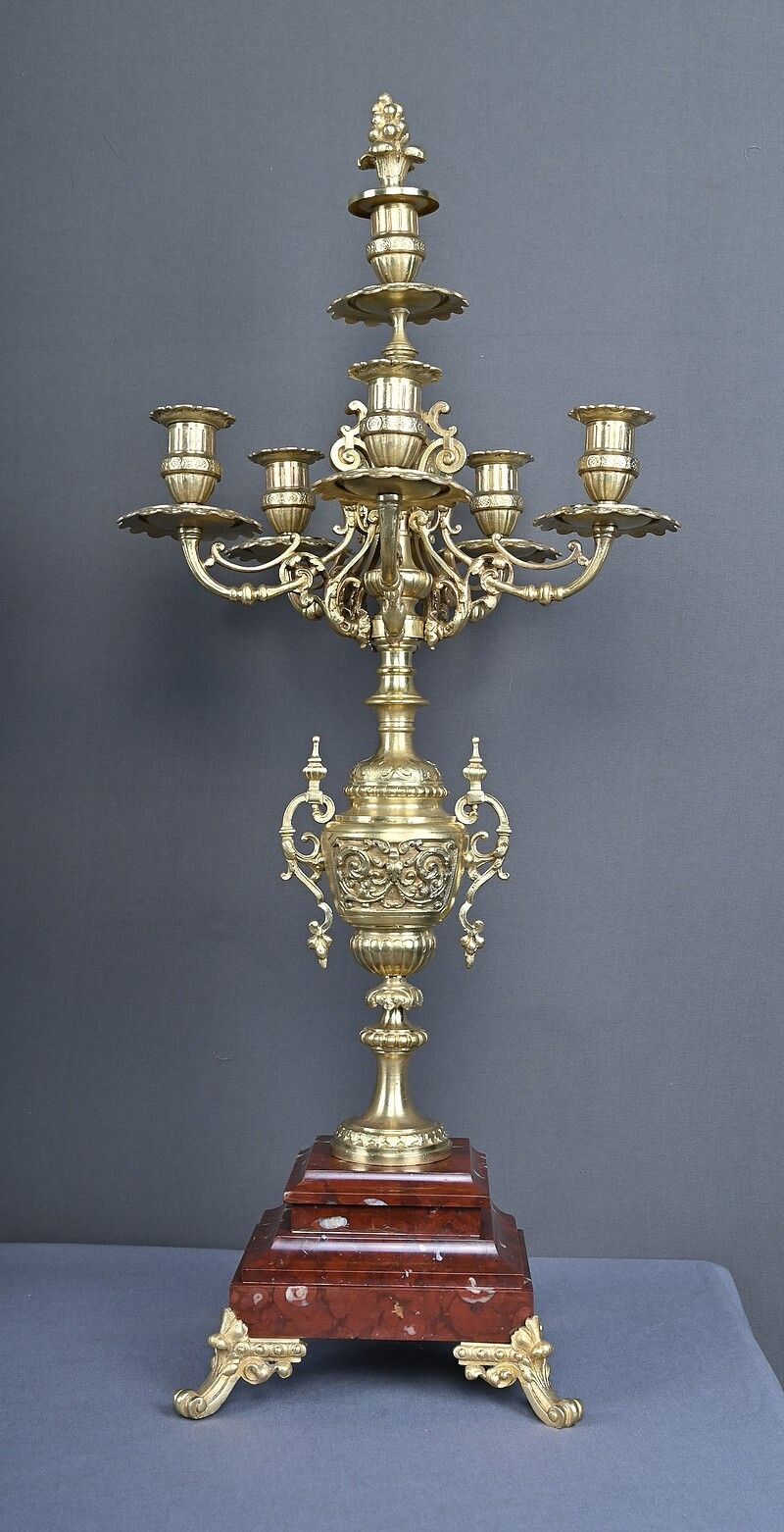 Pair Of Important Bronze Candelabra, Renaissance Style – 1920 photo buy