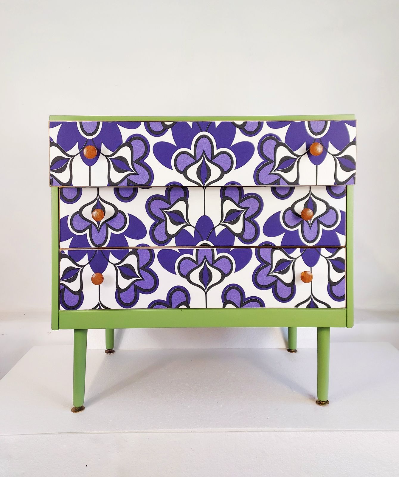 photo vinterior Chest Of Drawers In Yeabridge Green And Retro Pattern