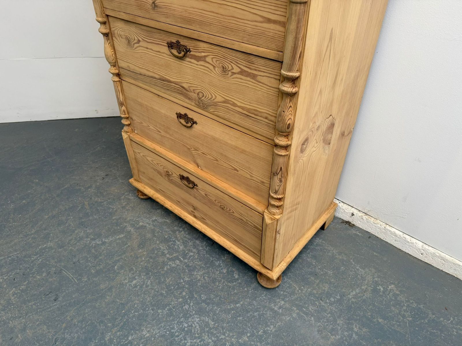 A Mint Clean Victorian Pine Narrow Chest Of Drawers To Wax/Paint photo buy