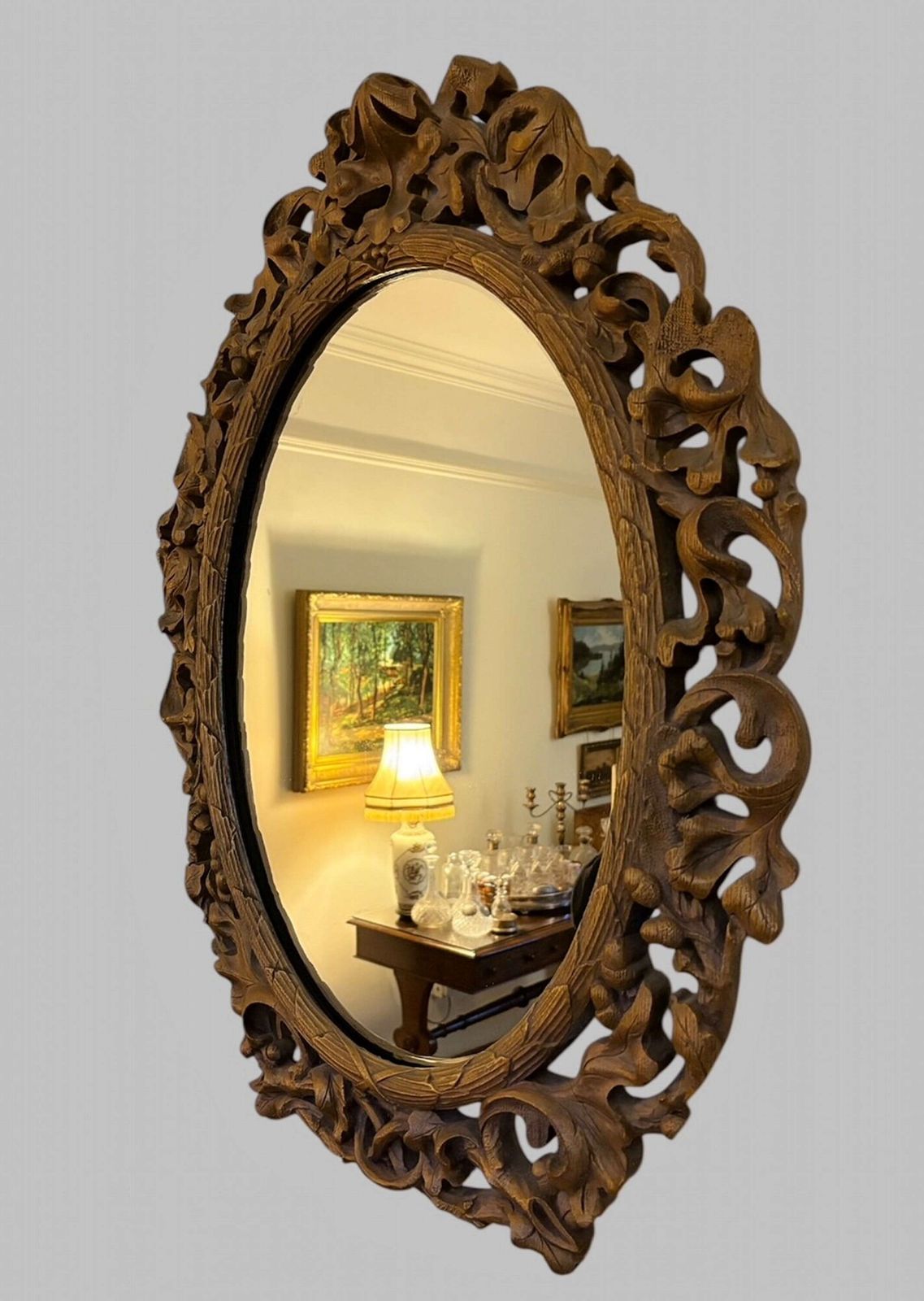 An Attractive Hand Carved Wood And Gesso Mirror photo furniture