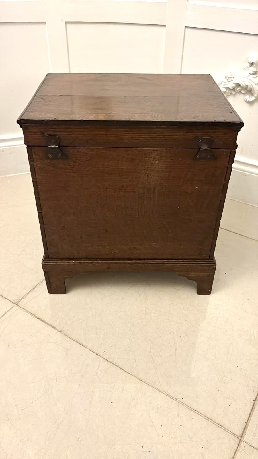 Antique Early 18th Century Quality Oak Coffer In The Form Of A Miniature Chest photo 1485.0
