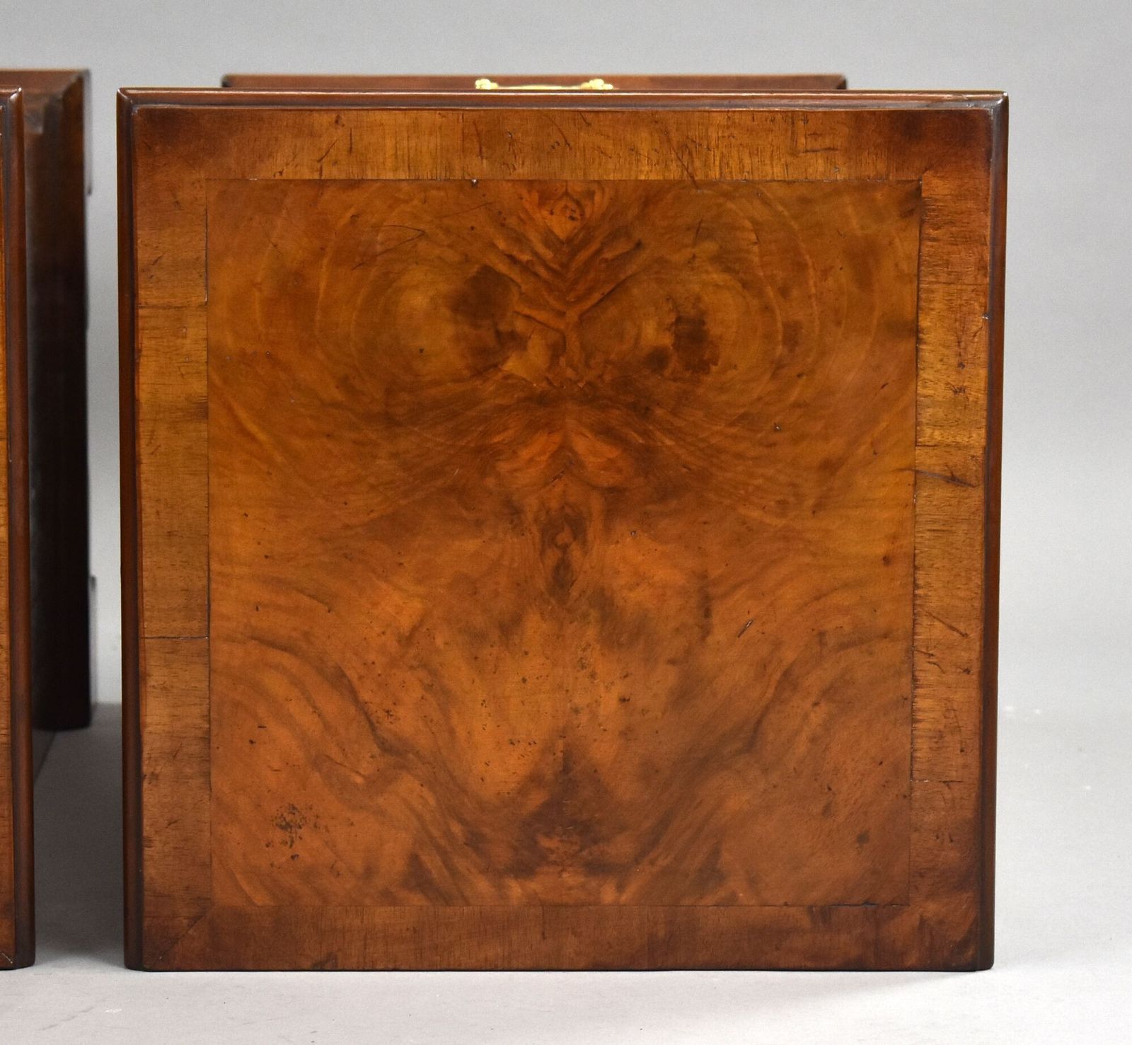 photo furniture Pair Of Victorian Burr Walnut Bedsides
