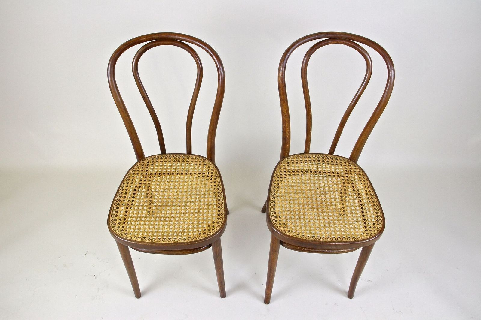 Set Of Two Art Nouveau Thonet Bentwood Chairs, Vienesse Mesh, At Ca. 1895 photo Furniture