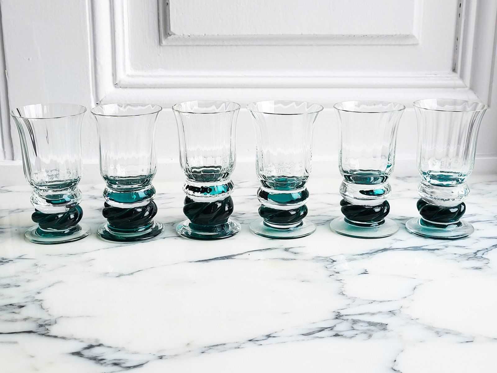 Mid Century Modern Italian Murano Glass Liqueur Glasses, 1960s, Set Of 6 photo Home Decor