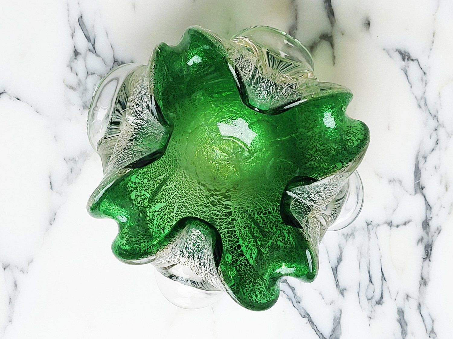 Murano Glass Bowl Or Ashtray Attributed To Barovier And Toso, Italy, 1950s photo Home Decor