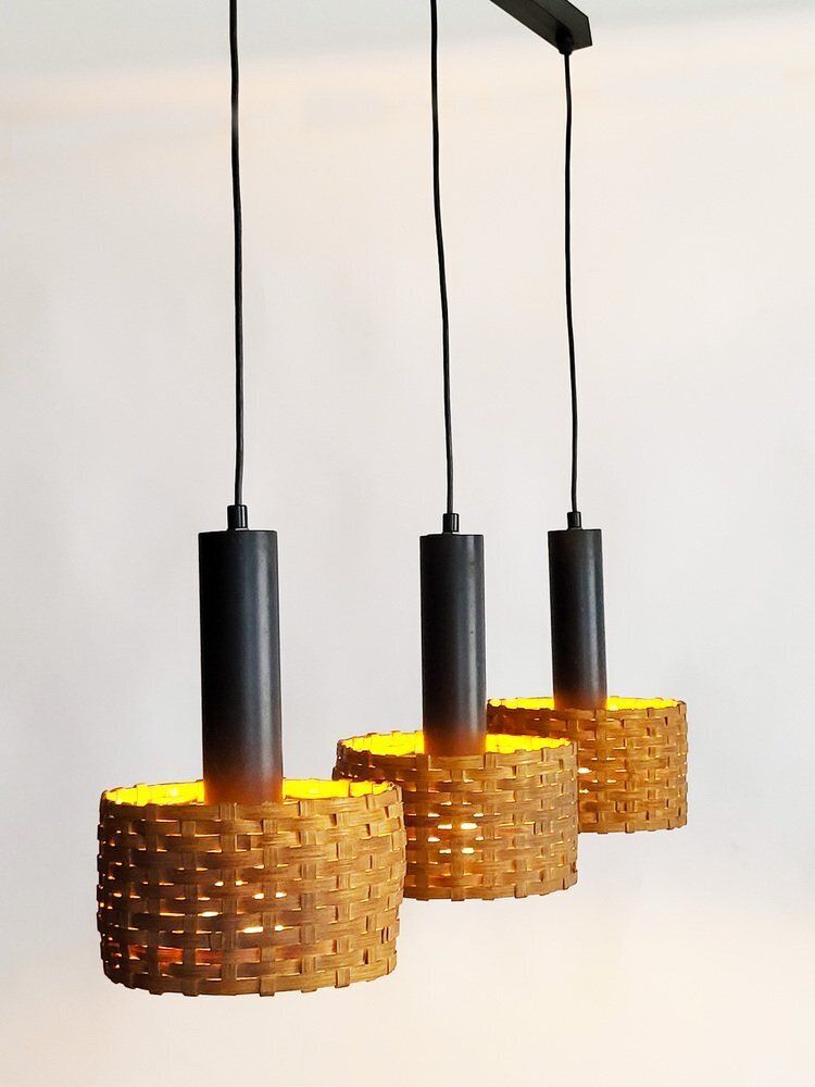 Mid Century Modern Danish Rattan Pendant, 1960s photo for sale