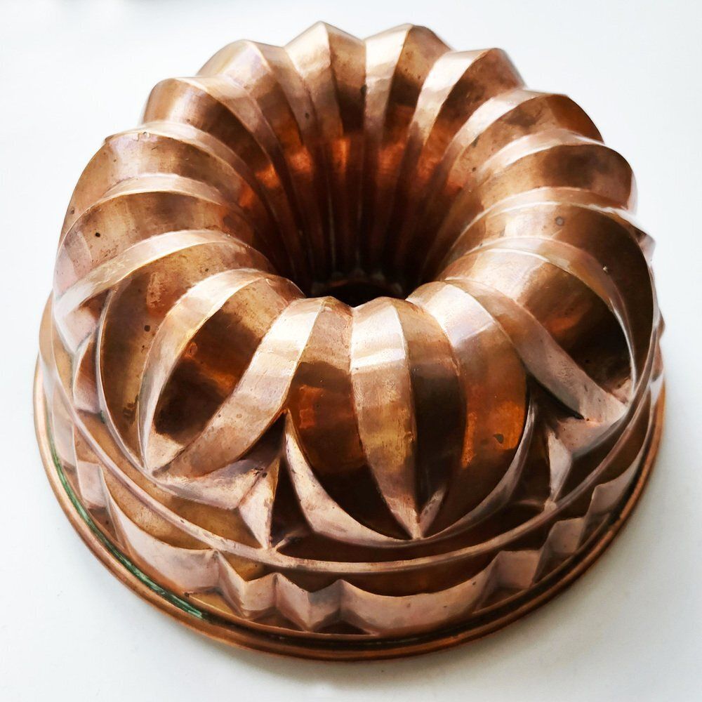 Antique Copper Bundt Cake Mold, 1800s
