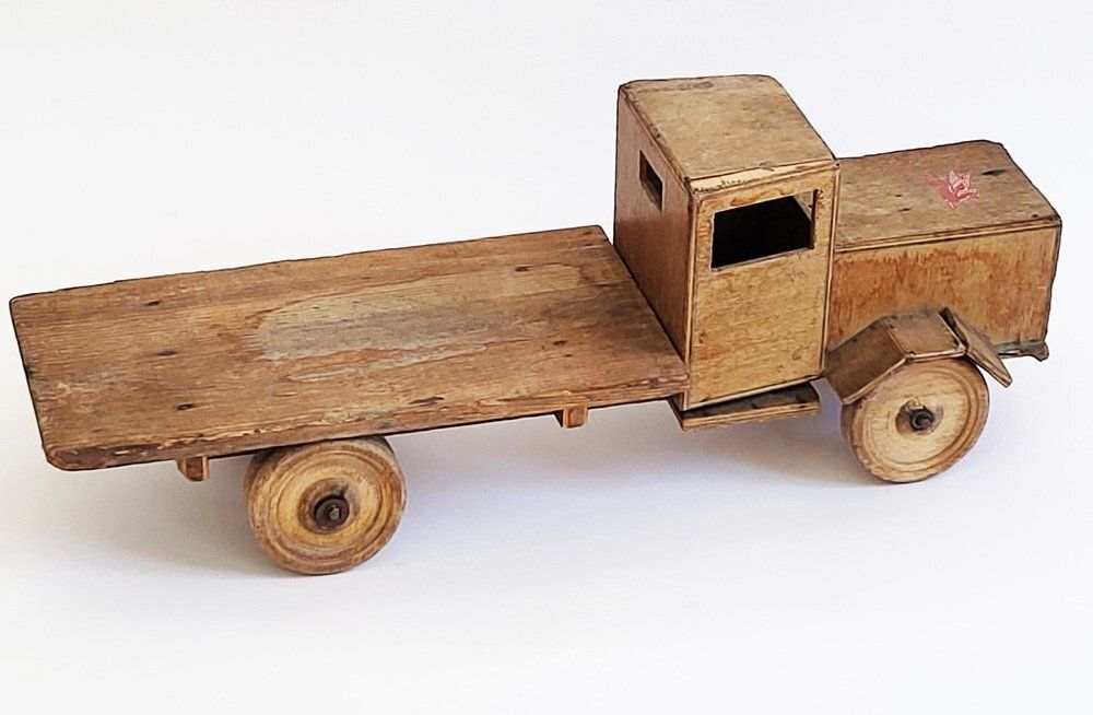 Antique Handmade Wooden Toy Truck, 1940s