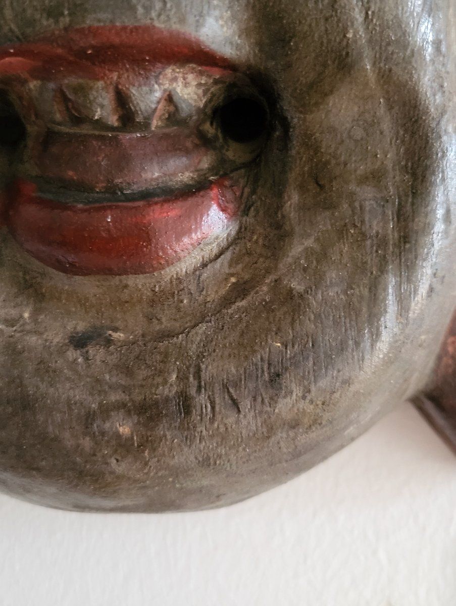 Antique Japanese Mask, 1920s photo vinterior