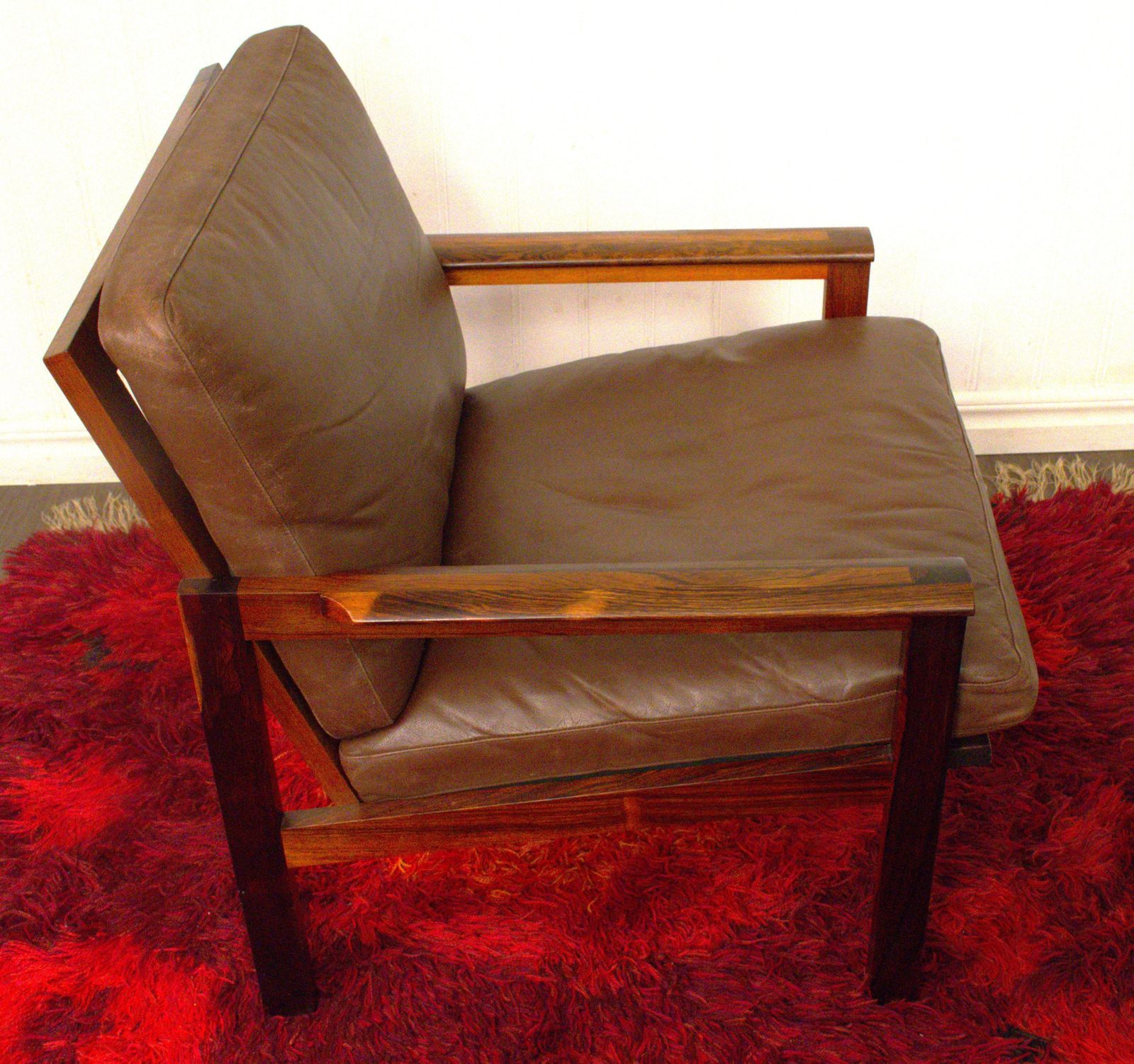 Danish Capella Lounge Chairs In Leather And Rosewood By Illum Wikkelsö For Eilersen Möbler, 1970s, Set Of 2 photo vintage