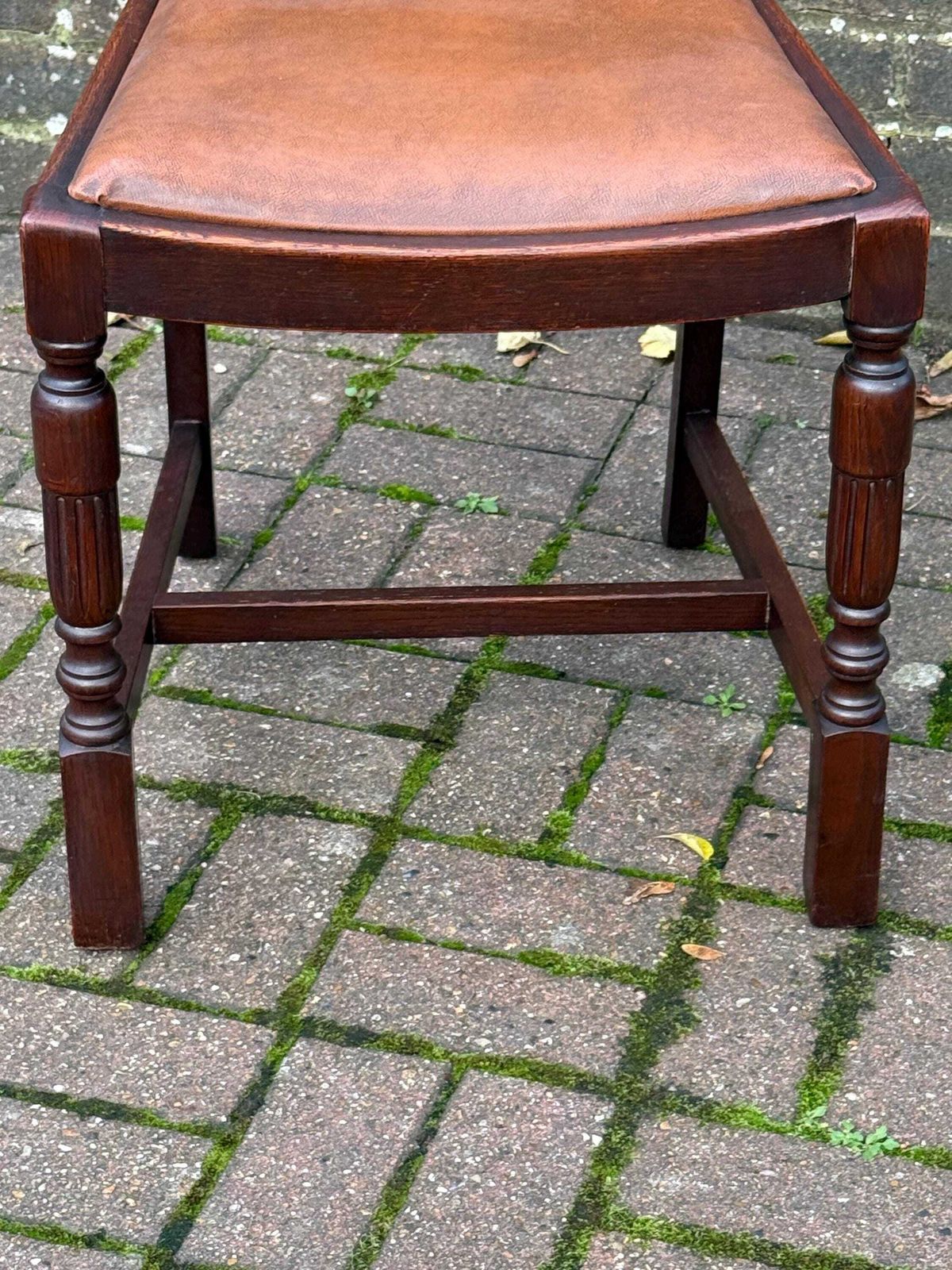 110.0 Vintage 1940s/50s High Wycombe Be At Ees Ladder Back Solid Wooden Chair With Leather Seat, Bristow & Townsend Ltd photo
