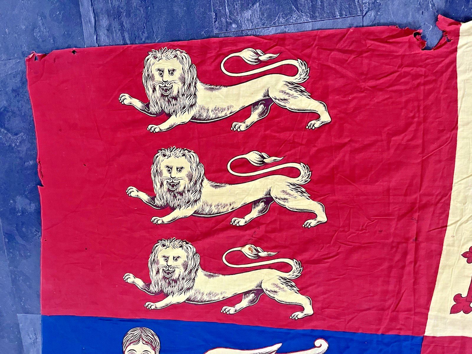 photo furniture Antique Single Stitch Royal Standard United Kingdom Uk Flag Vintage Wall Hanging