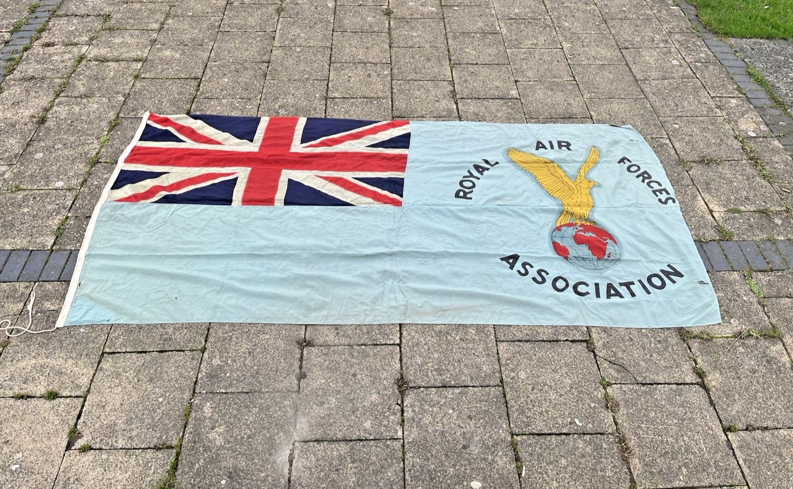 photo vintage 10' Antique Original World War 2 Wwii Raf Royal Air Force Association Linen Flag