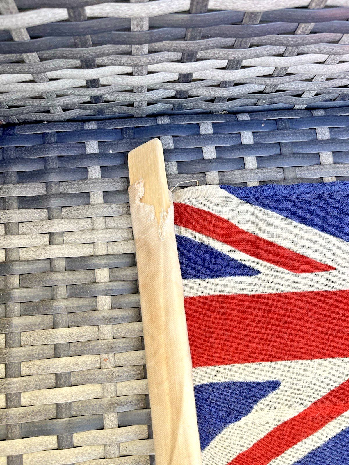 photo for sale Rare Antique 35" Blue Union Jack British Naval Ensign Flag Vintage Wall Hanging