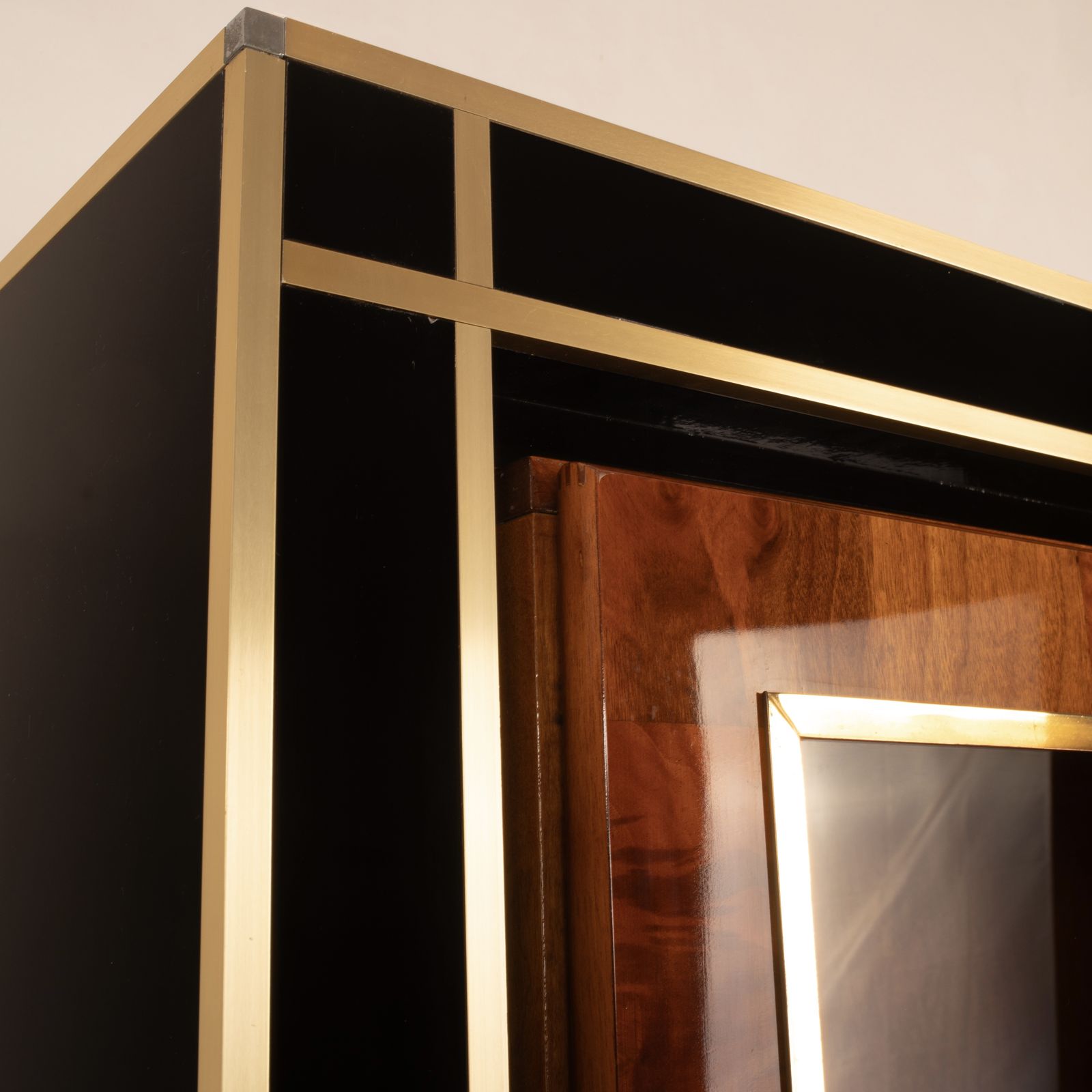 photo furniture Redwood Bar Display Cabinet By Willy Rizzo For Mario Sabot