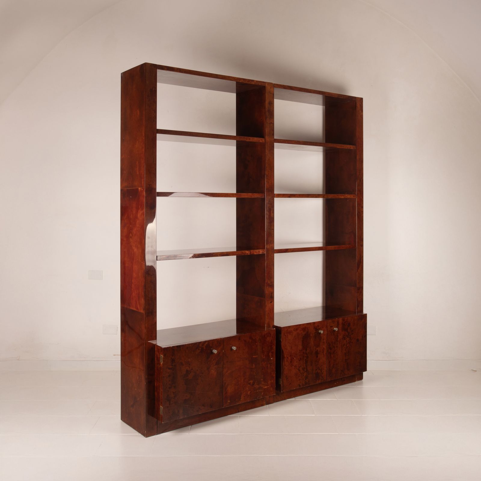 photo buy Parchment Bookcase By Aldo Tura For Tura Milano 1960