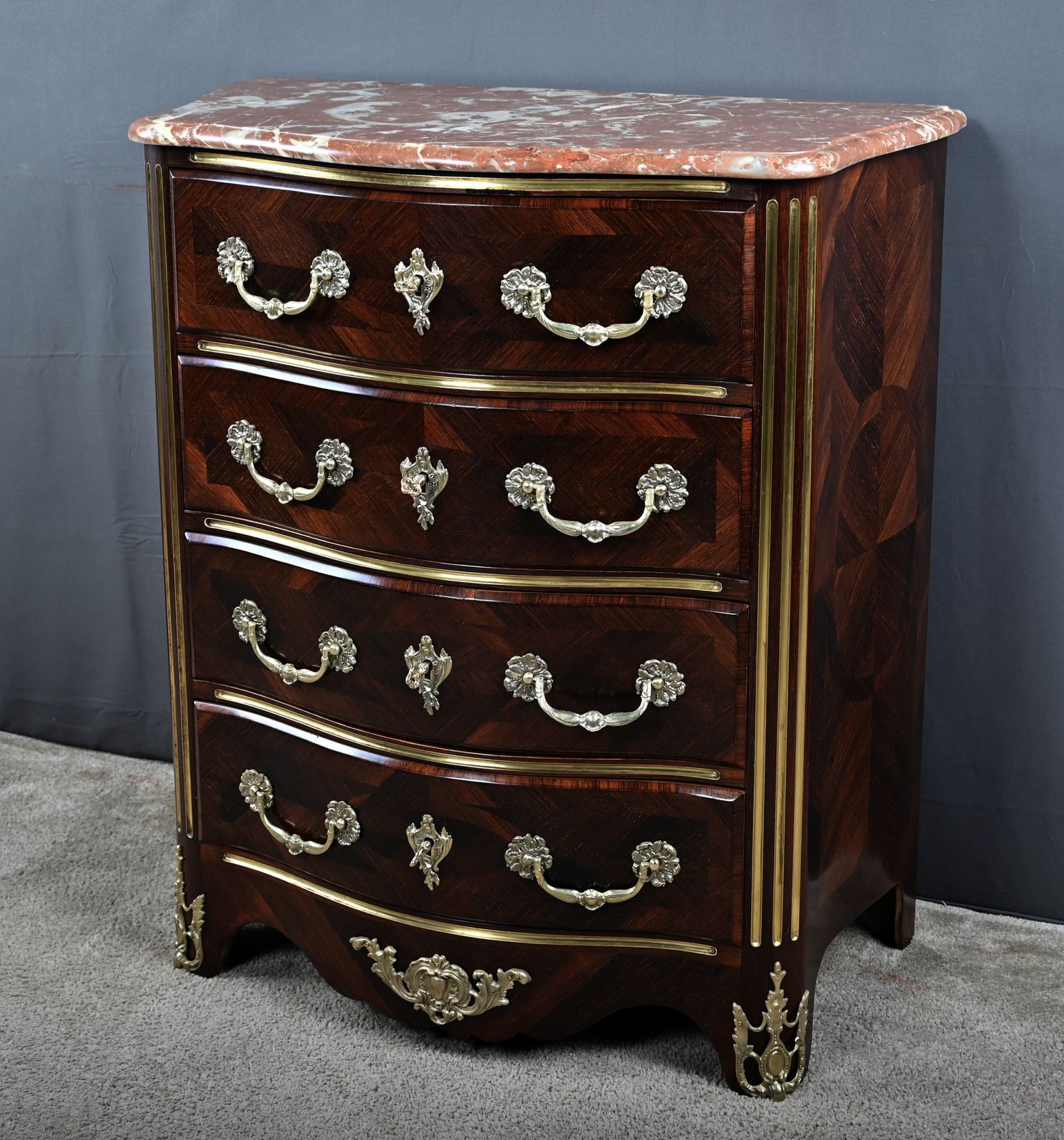 Marquetry Commode, Regency Style, Napoleon III Period – Mid 19th Century photo buy