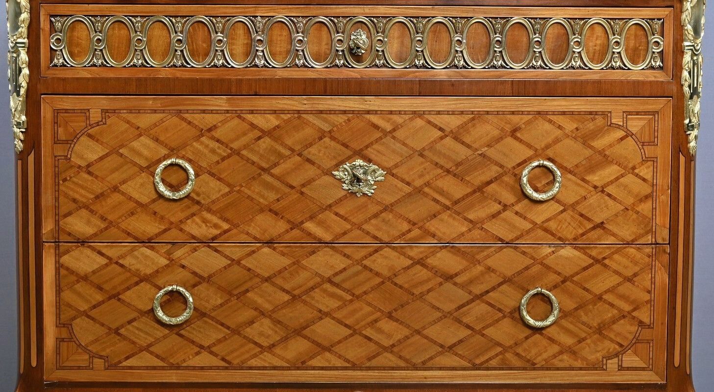 Marquetry Commode, Louis XV Louis XVI Transition Style – Early 20th Century photo buy