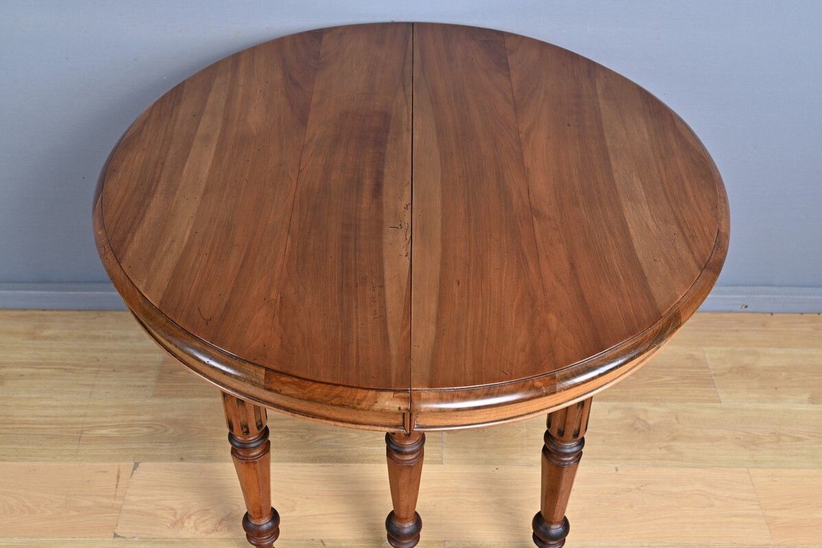 Extendable Walnut Table, Louis Philippe Style – Late 19th Century photo vinterior