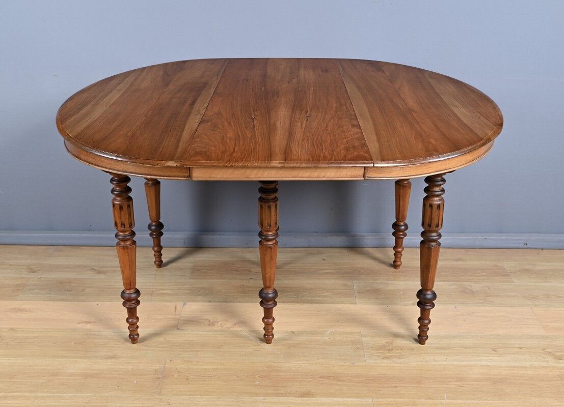 Furniture Extendable Walnut Table, Louis Philippe Style – Late 19th Century photo
