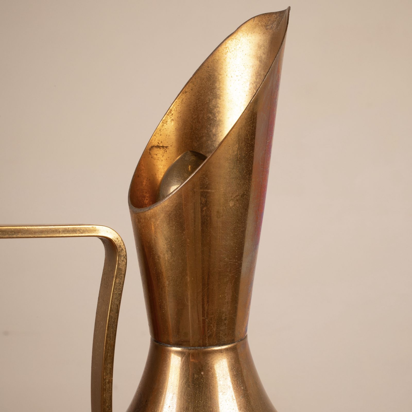 1037.0 Thermos In Gray Parchment And Brass By Aldo Tura 1960 photo