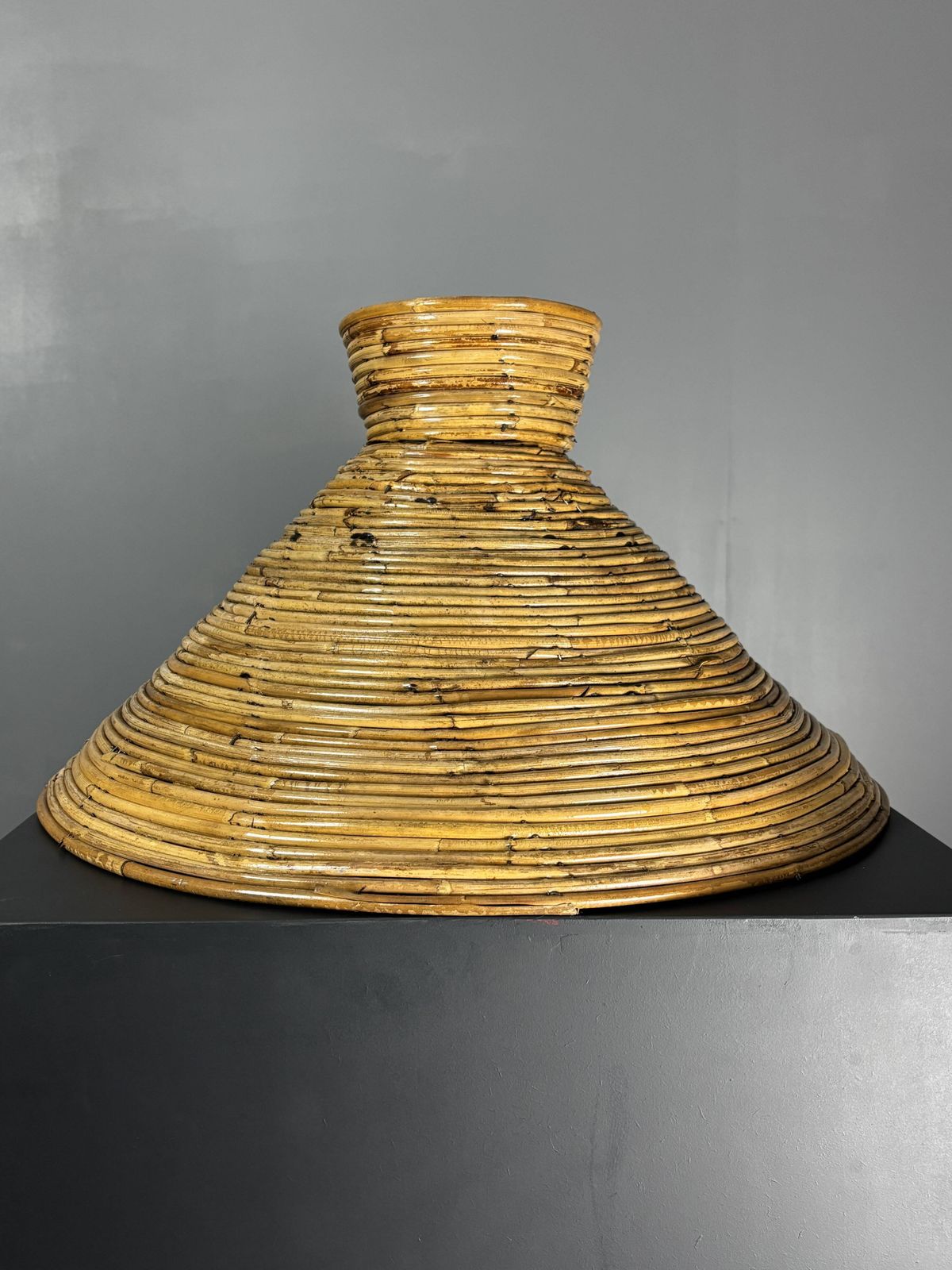 photo buy Midcentury Pair Pencil Rattan Large ( 62 Cm ) Pendants, Italy 1970s