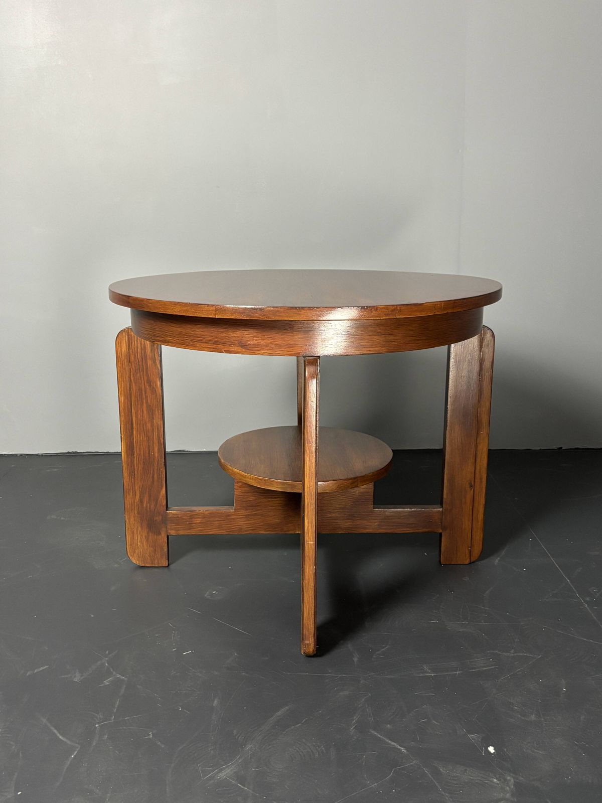 photo for sale Midcentury Dutch Art Deco Mahogany Side Or Coffee Table, Ca 1940s   1950s