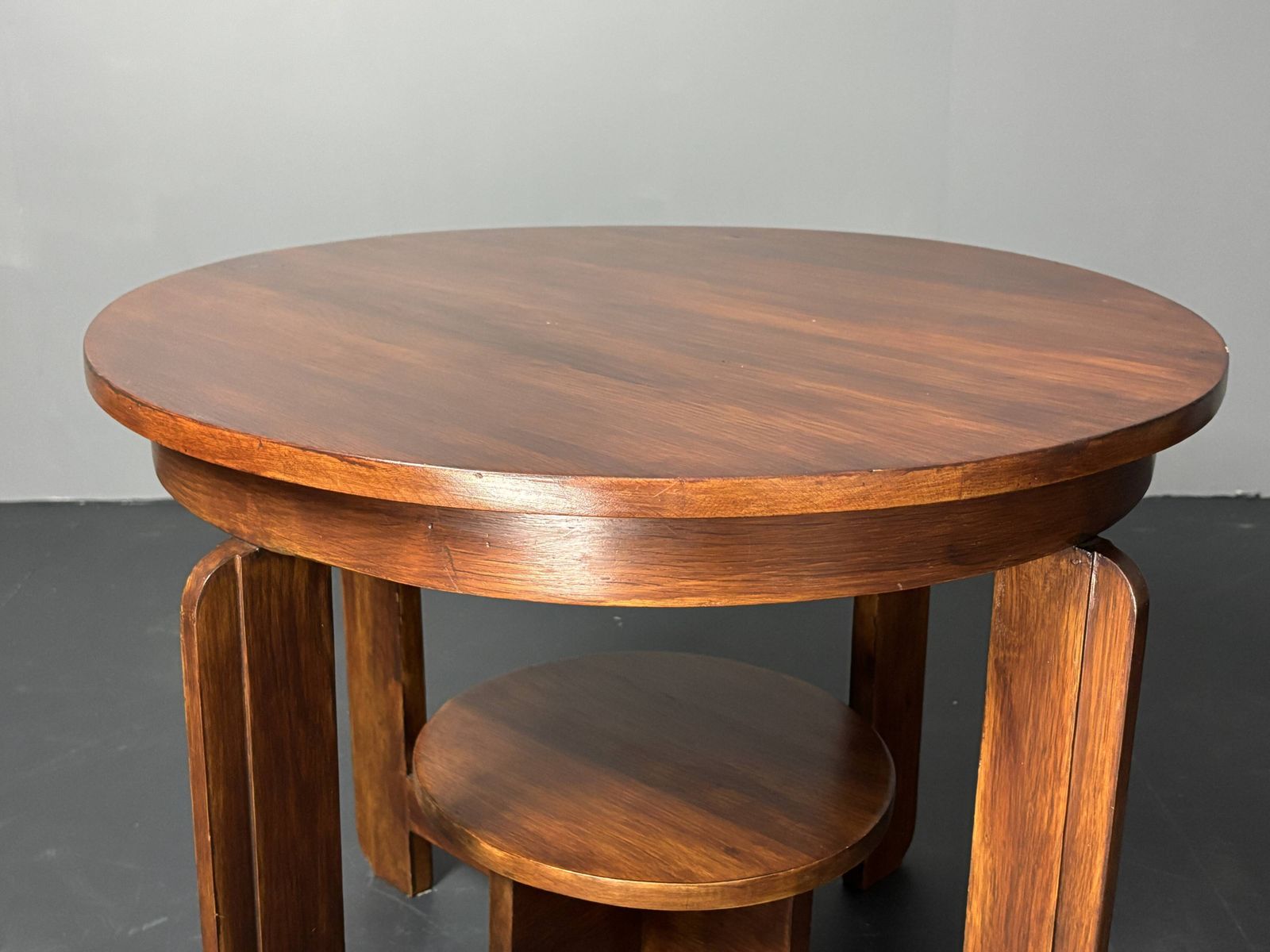 photo vintage Midcentury Dutch Art Deco Mahogany Side Or Coffee Table, Ca 1940s   1950s