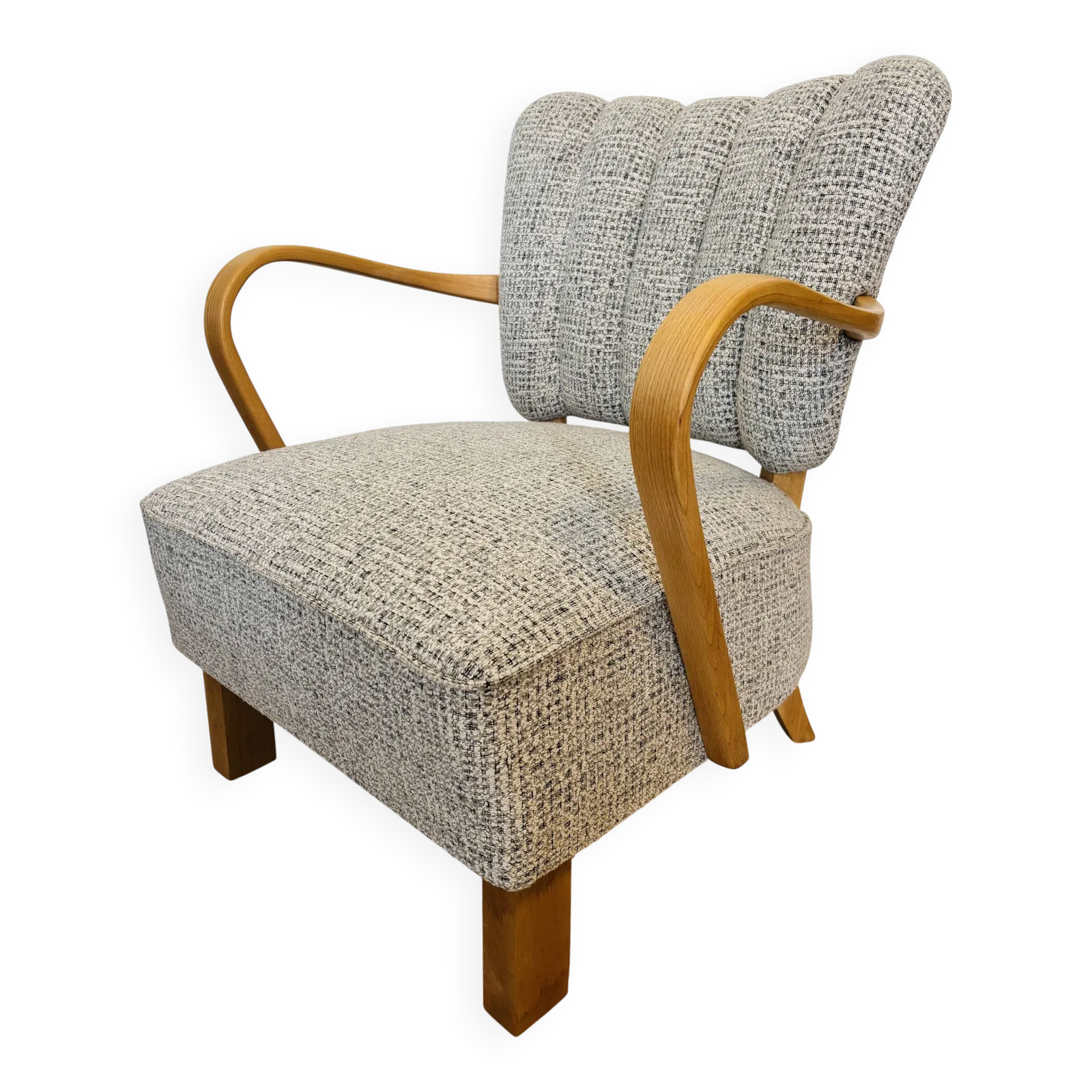 Fully Restored Vintage Lounge Arm Chair By Jindrich Halabala H 237, 1950’s