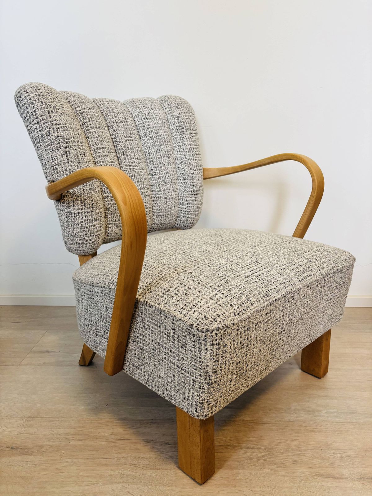 Fully Restored Vintage Lounge Arm Chair By Jindrich Halabala H 237, 1950’s photo for sale