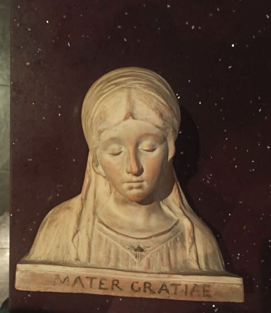 Terracotta Bust Of The Virgin, Sculpture Signed A. Neri, Early 20th Century. photo vintage