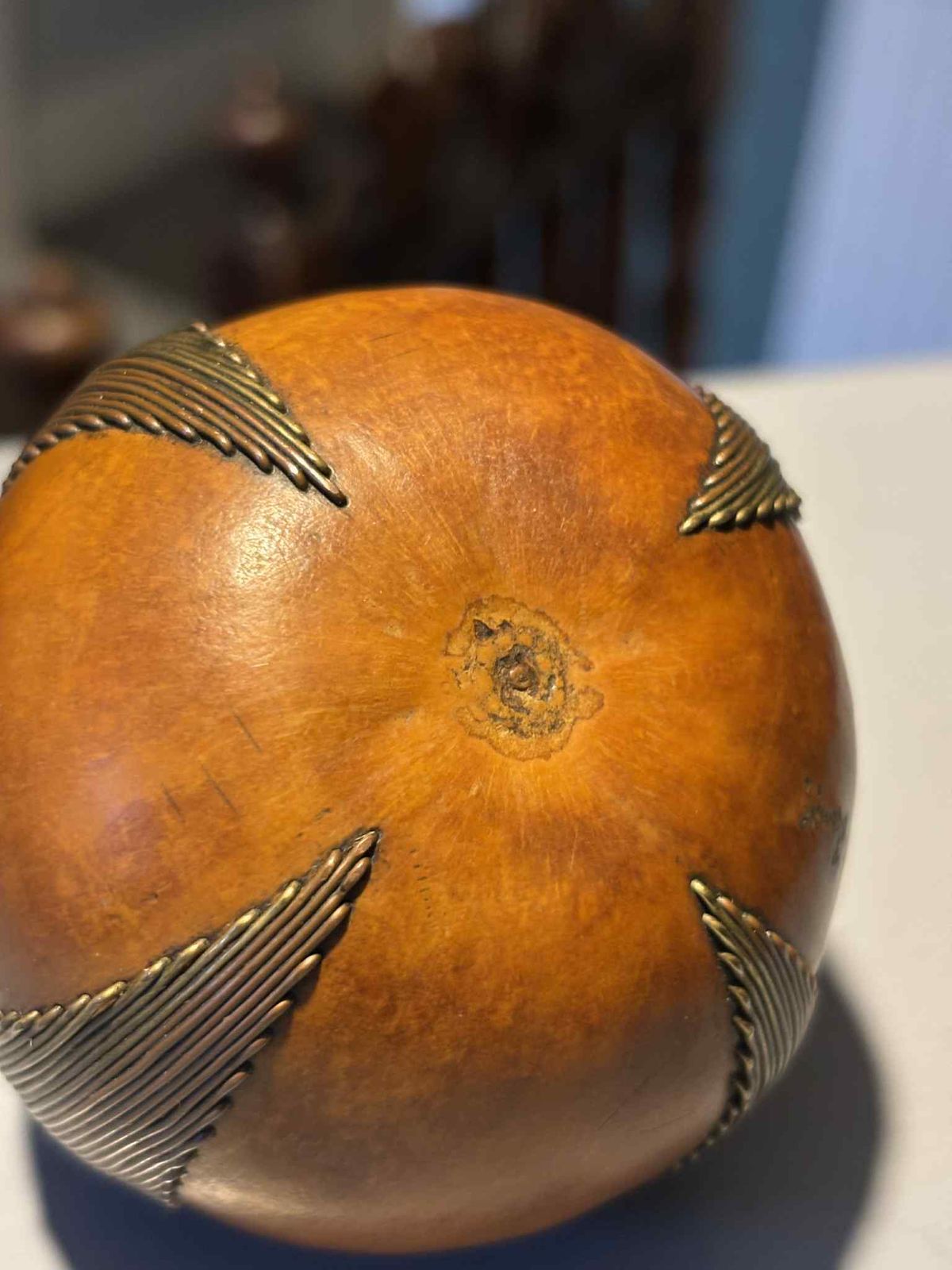 Rare Zulu Wire Decorated Gourd Snuff Box. photo 195.0