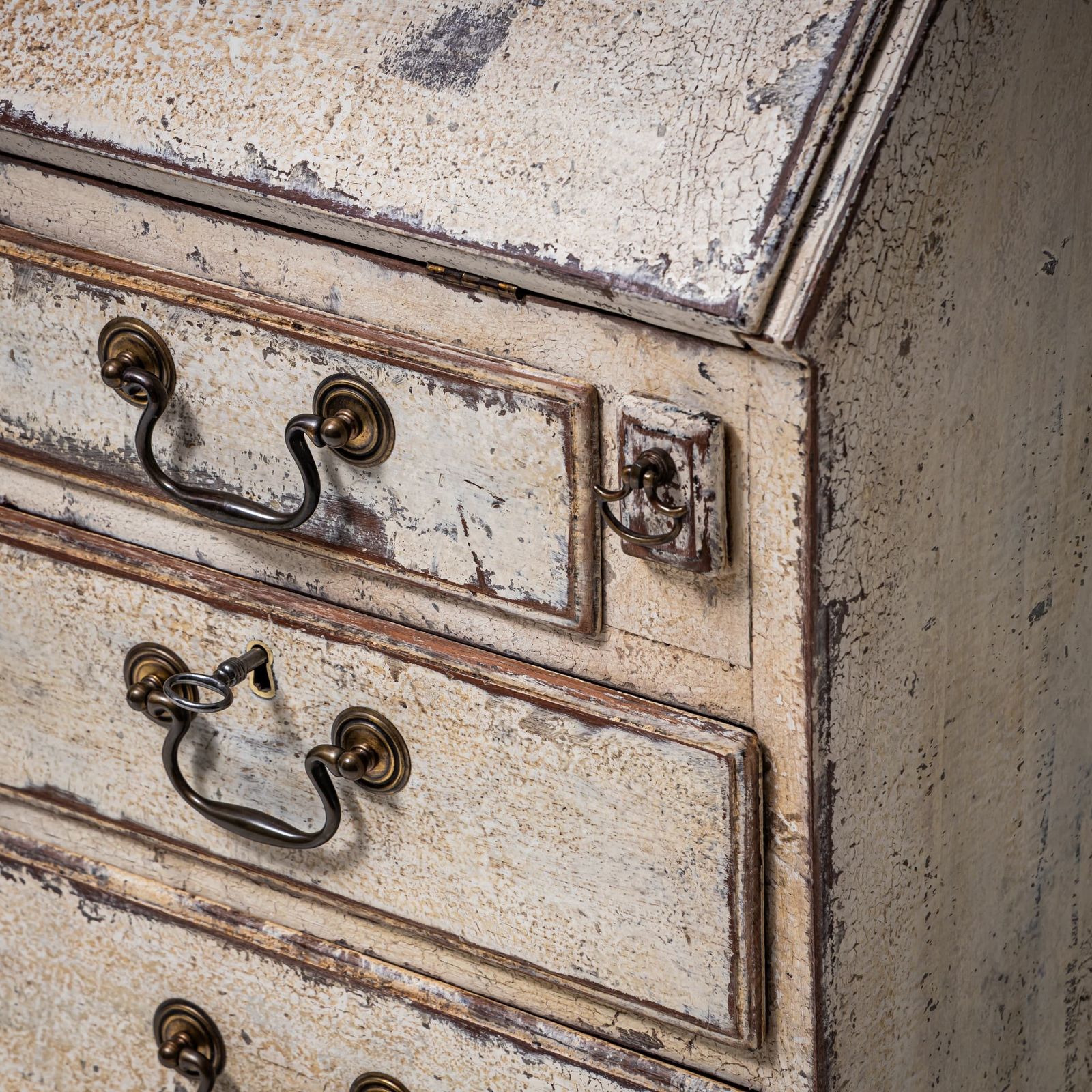 Hand Painted And Patinated Georgian Slant Front Desk, Circa 1800 photo vinterior