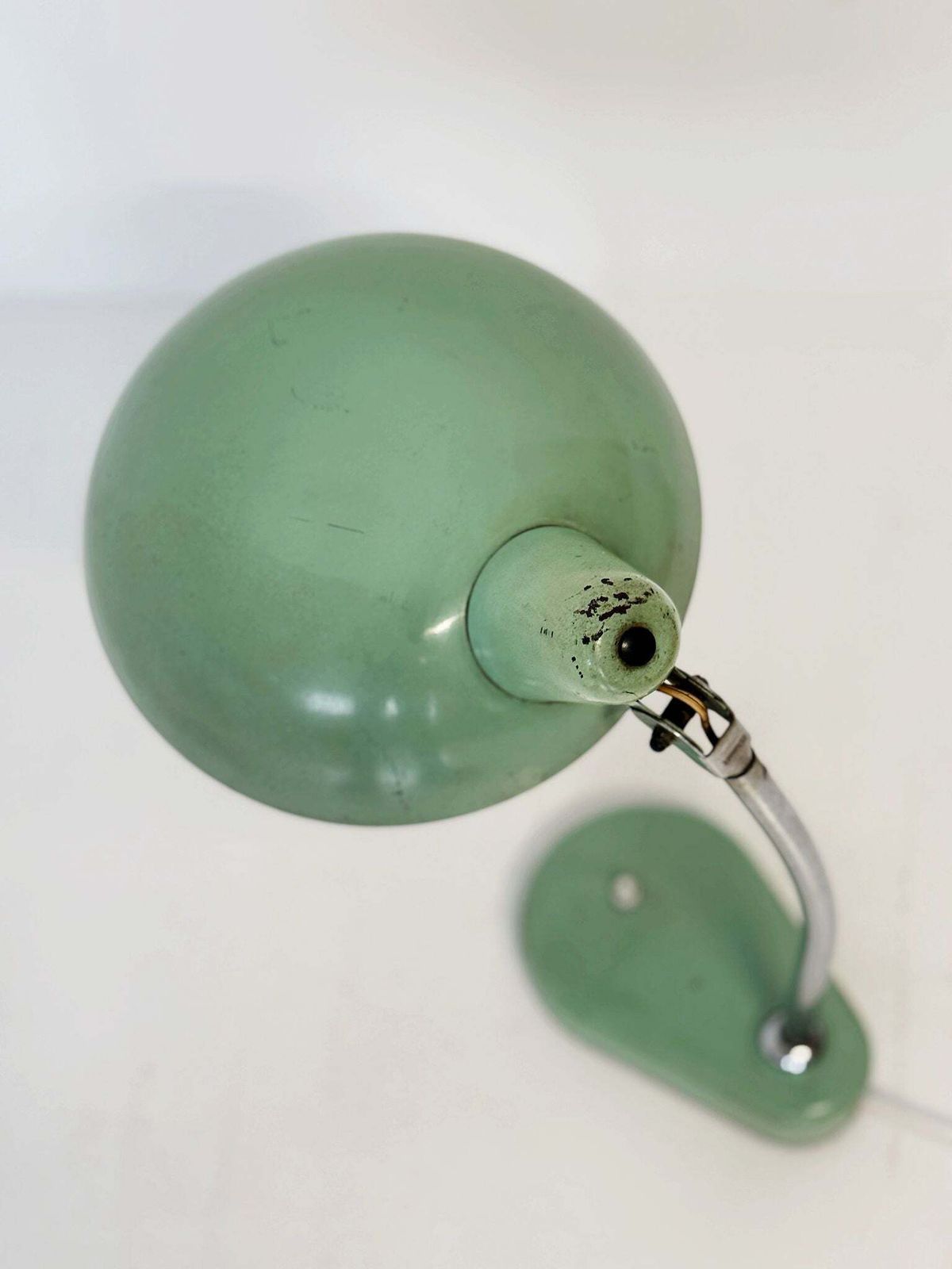 Vintage Metal Table Lamp – Sage Green (1950s/1960s) photo furniture