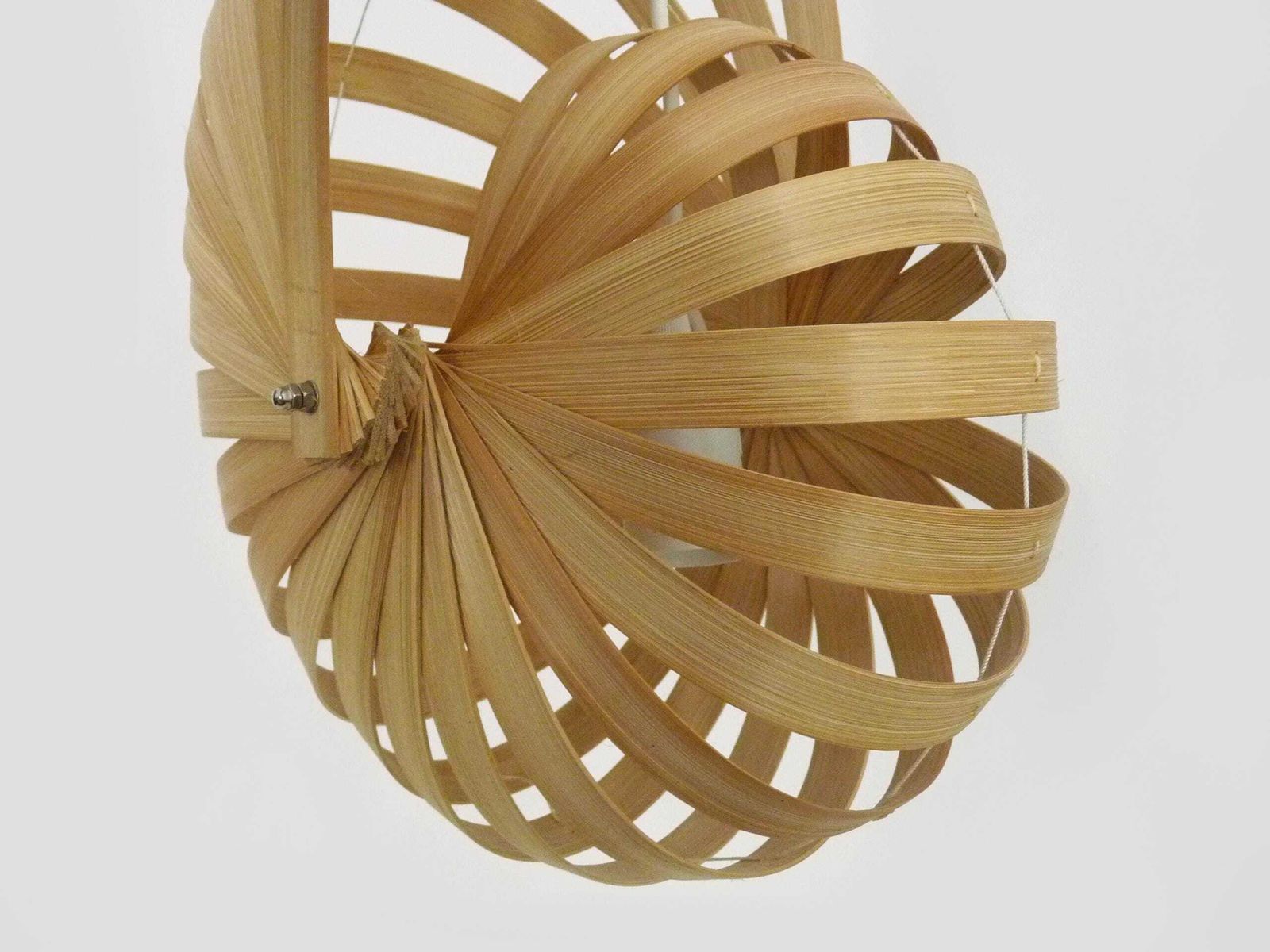 Nautilus Pendant Light In Wooden Slats, 2000s photo buy