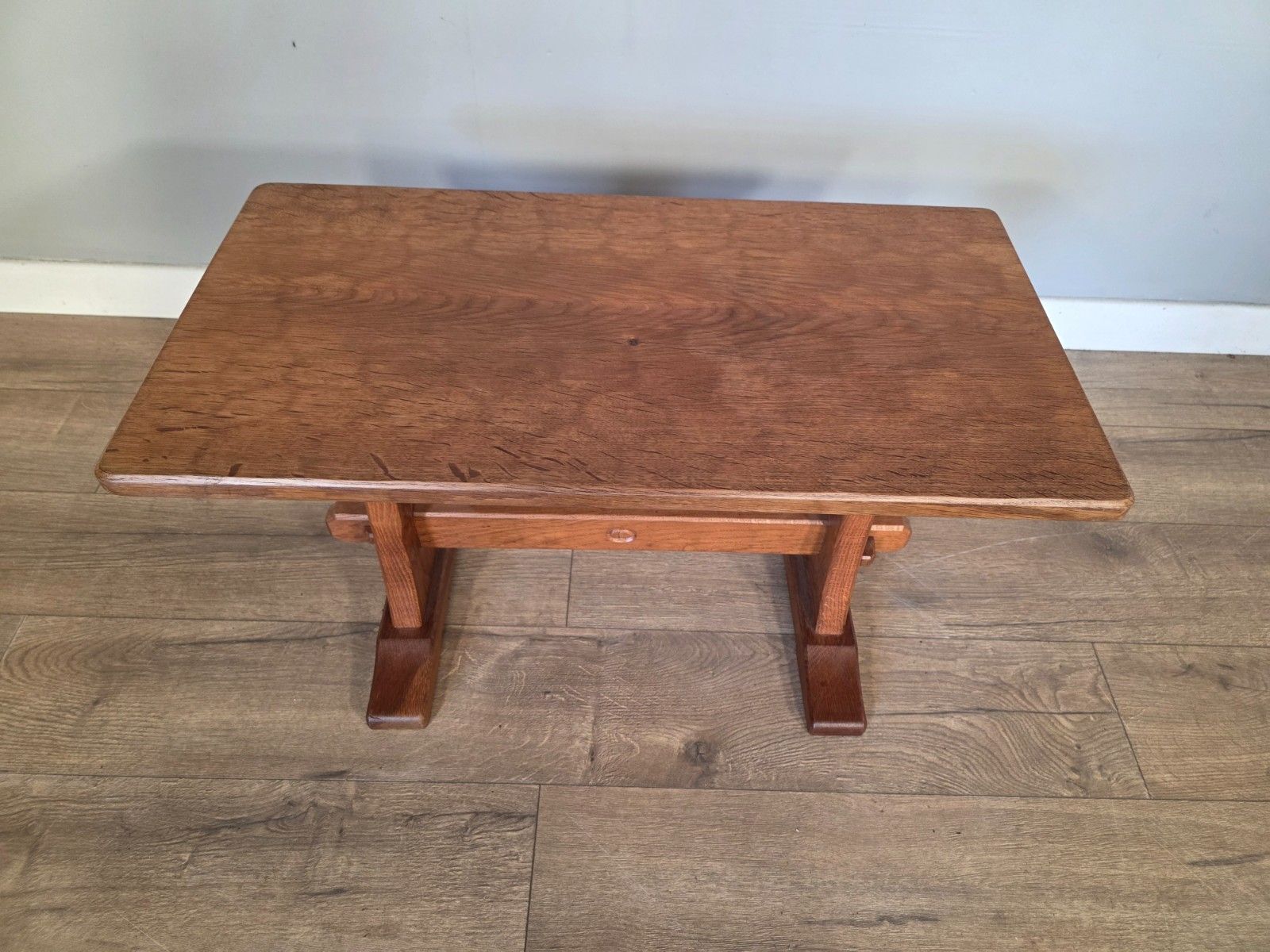 photo for sale Antique Oak Acornman Arts And Crafts Coffee Table